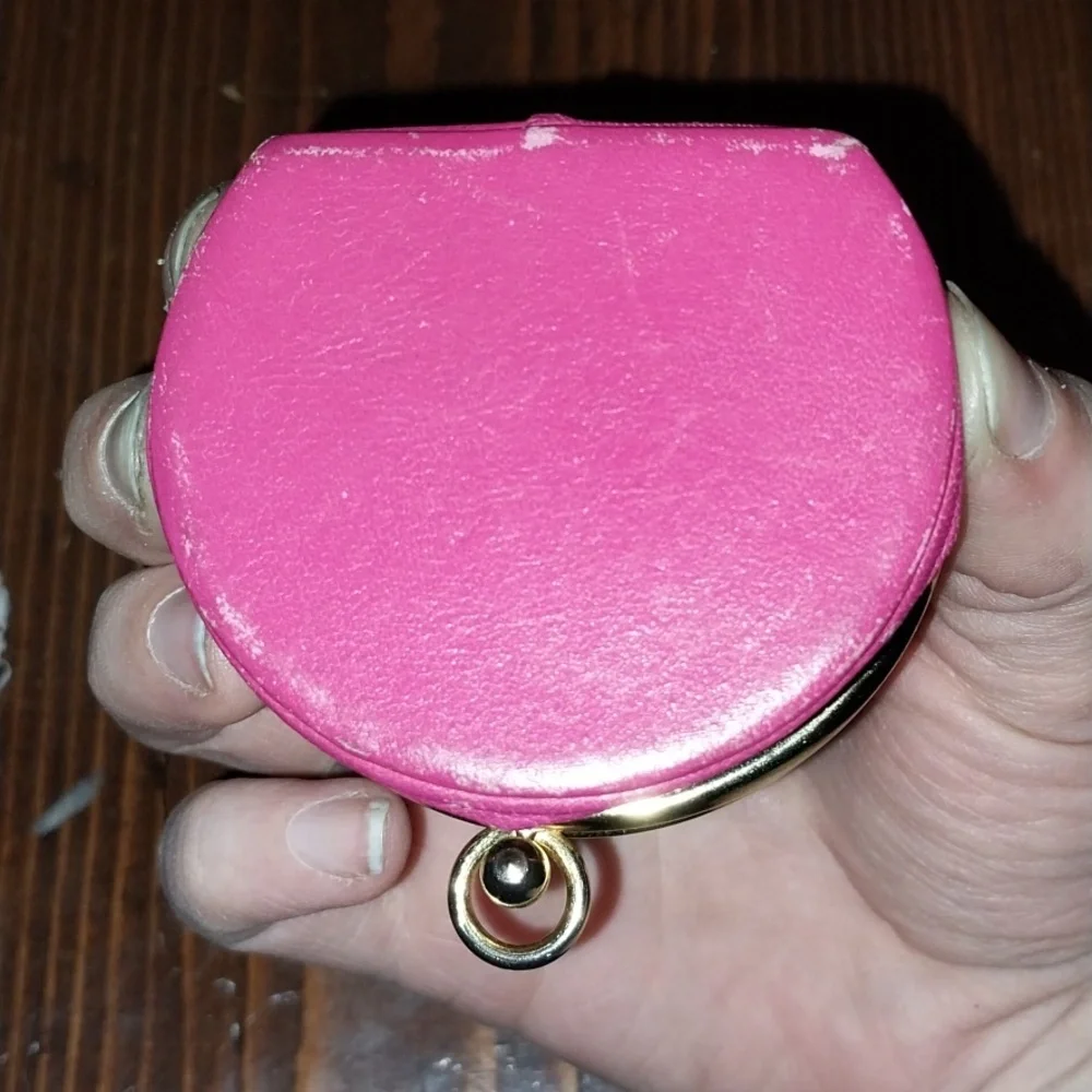 Vtg. Christian Dior Pink Expandable Coin Purse